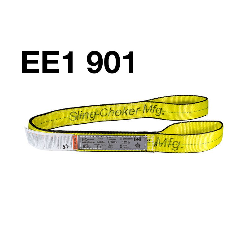 12 Ft Polyester Web Lifting Sling - 1" X 12' Eye To Eye Tow Strap, EE1-901 Type